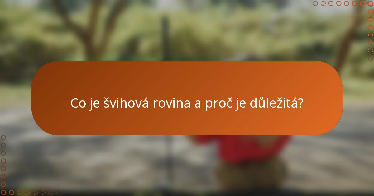 Co je švihová rovina a proč je důležitá?