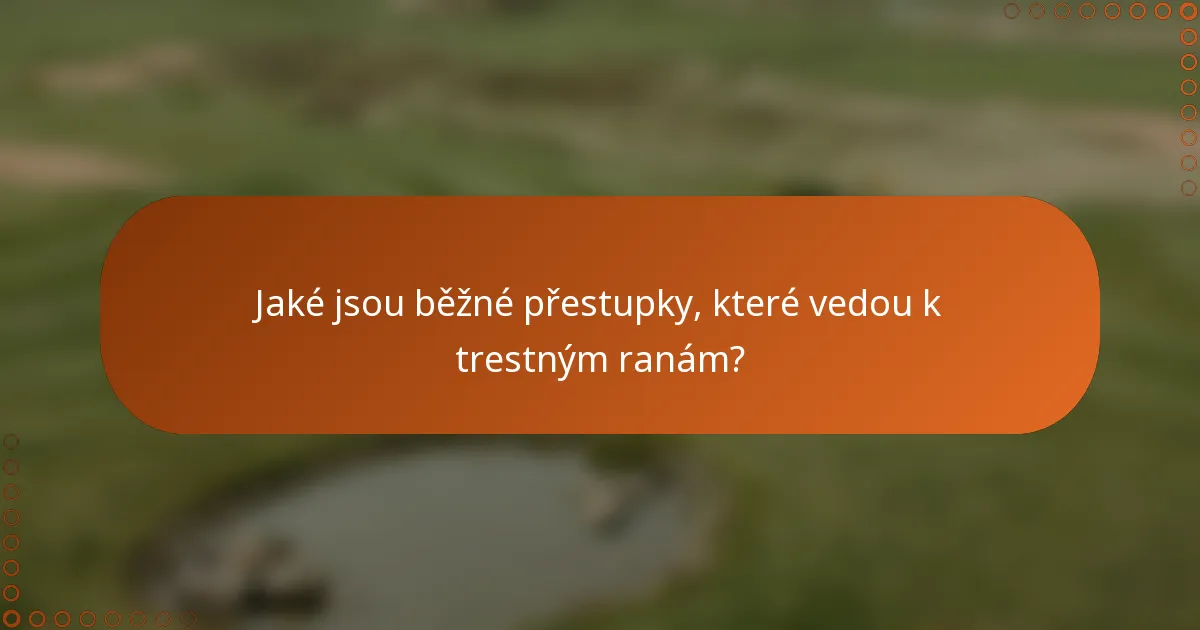 Jaké jsou běžné přestupky, které vedou k trestným ranám?